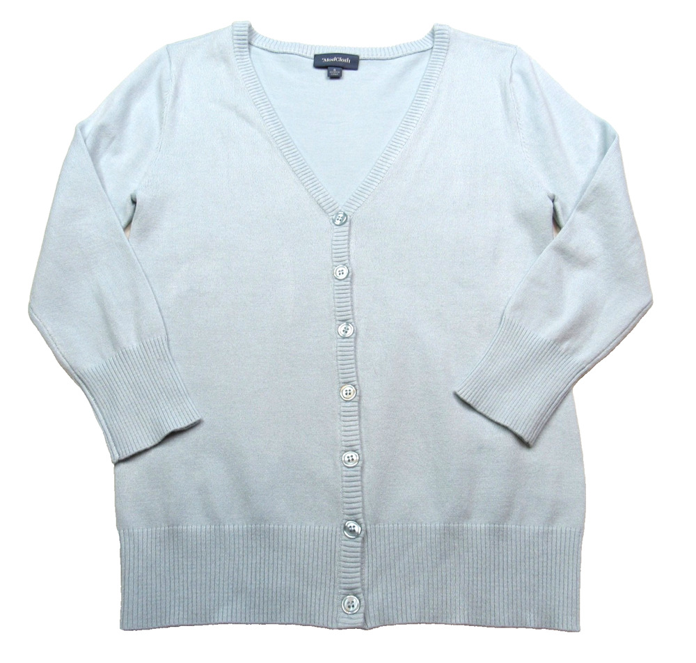 ModCloth Womens Sweater Size Small Cardigan V Neck Button Front Baby Blue